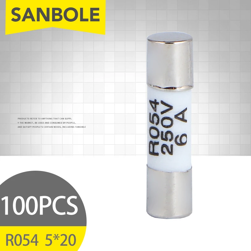 100 шт. керамика F 5*20 для промышленного использования R054, плавкий, 1A, 2A, 3A, 5A, 6A, 10A, 16A, 20A