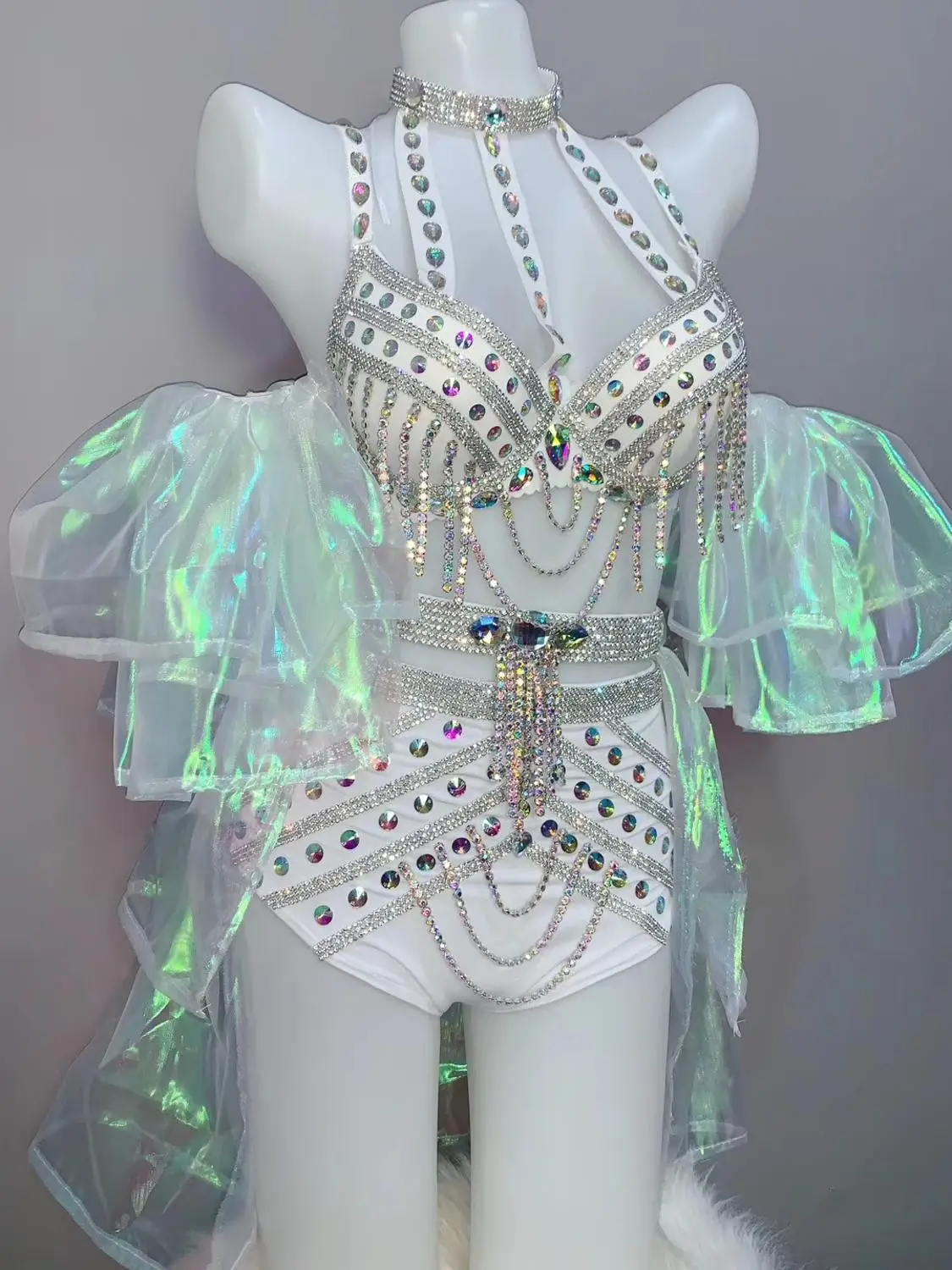 Комплект бикини Гренадин Блестящий Стразы сексуальный ночной клуб DJ женские