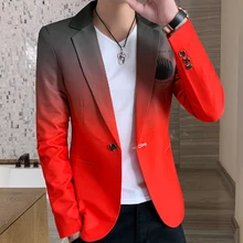 Men Blazer New Colorblock Plaid Blazer Men Slim Casual Man Blazers Wedding Business Party Clothing Dress Men Coats (3)