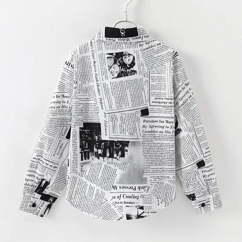 Bunvel/рубашка для маленьких мальчиков топы с длинными рукавами и принтом в виде