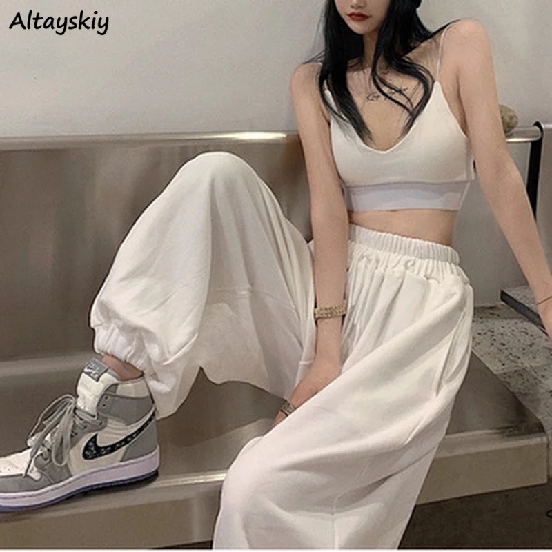 Casual Pants Women Spring Loose Pure Color All-match Mujer Full Length Chic Girlfriend Fashion Trousers Ladies Cool High Street