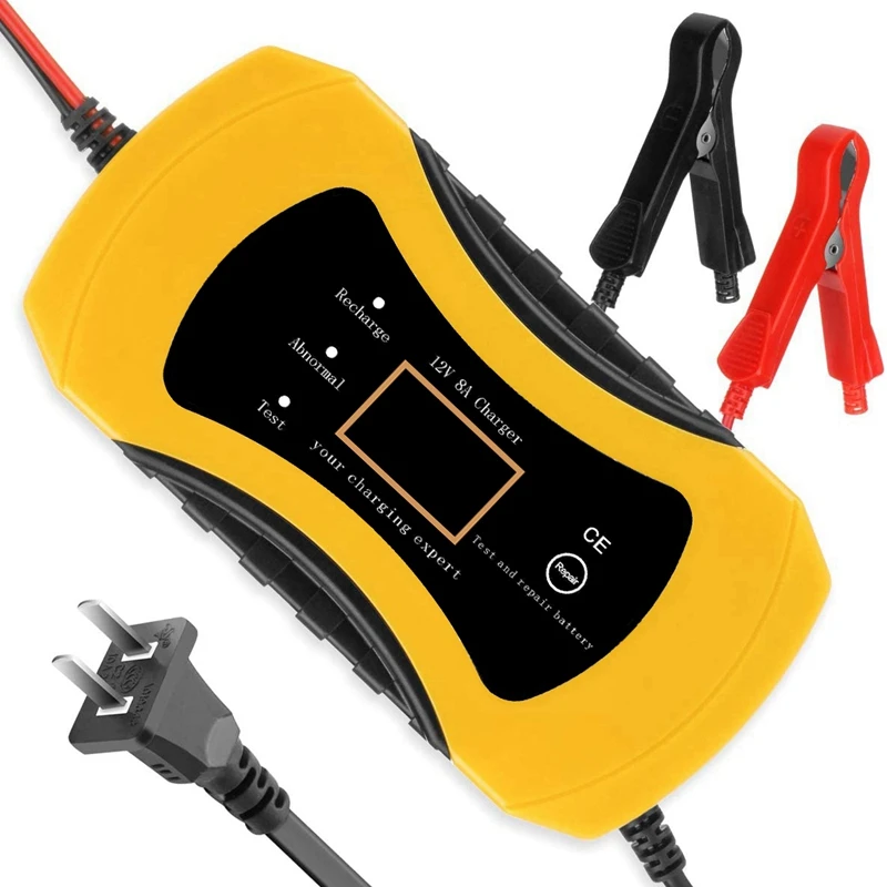 

Car Battery Charger 8A 12V Fully Automatic Battery Charger with LCD Screen for Car Motorcycle Lead Acid Battery