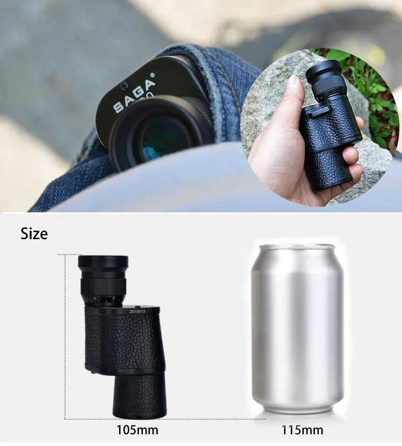 SAGA телескоп монокулярный HD 8x30 низкий уровень освещения ночного видения Spyglass Зрительная труба Охота Компактный высокой мощности русский классический