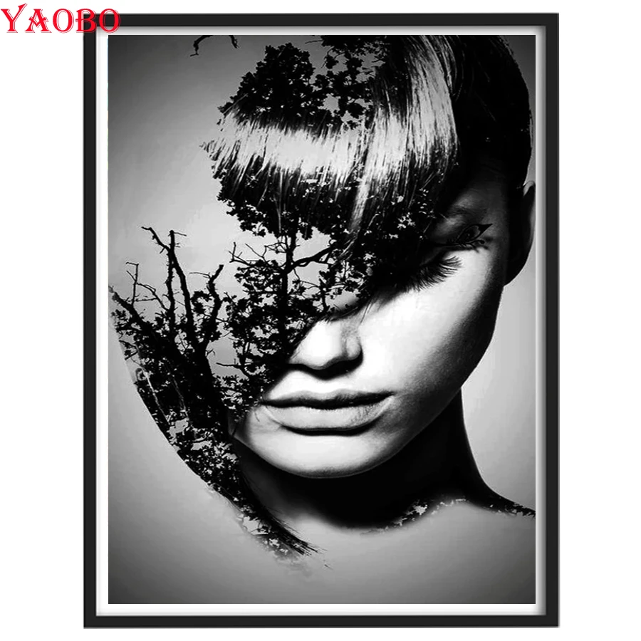 

5D Diamond Painting Abstract Woman Portrait Embroidery Cross Stitch Mosaic Full Drill Home Decor Wall Stickers Handmade Gift