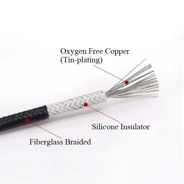 1 м силиконовый провод 18AWG освещение медный кабель стекловолокно Плетеный