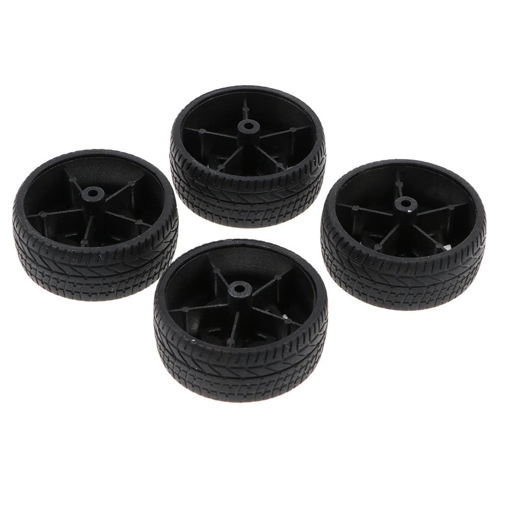 

Set of 4 Mini Car Tires Rim Tire Toy Car Accessories, Made of Rubber