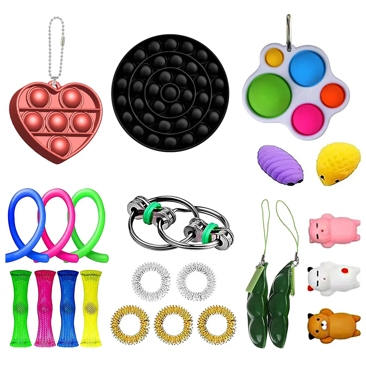 

Dropshipping Fidget Toys 23PCS Pack Sensory Toy Set Antistress Relief Autism Anxiety Anti Stress Push Bubble Toys For Kids Adult