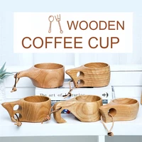 200ml handmade natural wooden coffee cups milk tea water cup outdoor wood wine cup drinking mugs portable for home gifts
