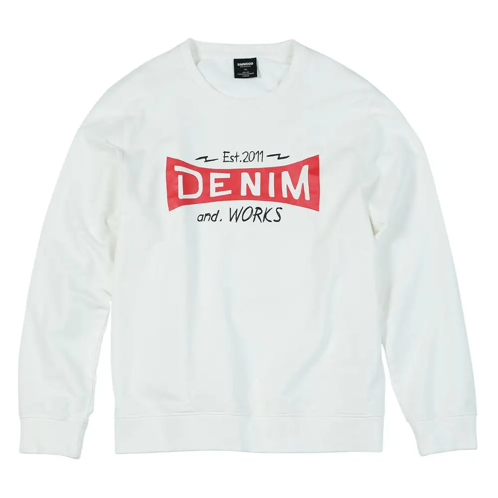 Мужское худи с надписью SIMWOOD модный повседневный свитшот круглым вырезом новая