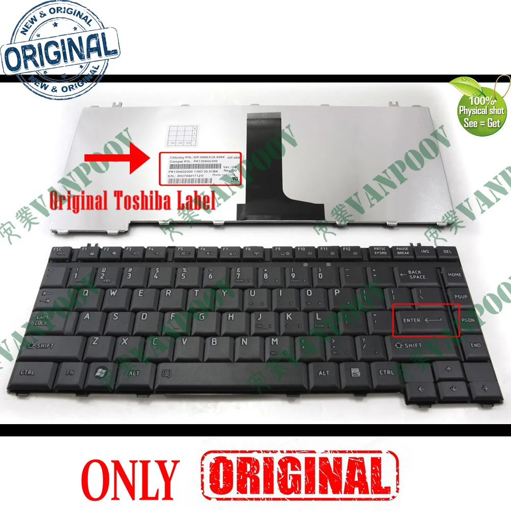 Клавиатура для ноутбука Toshiba Satellite A200 A205 A210 A215 A300 A305 A305D A350 A350D A355 M300 M200 M305, Черная