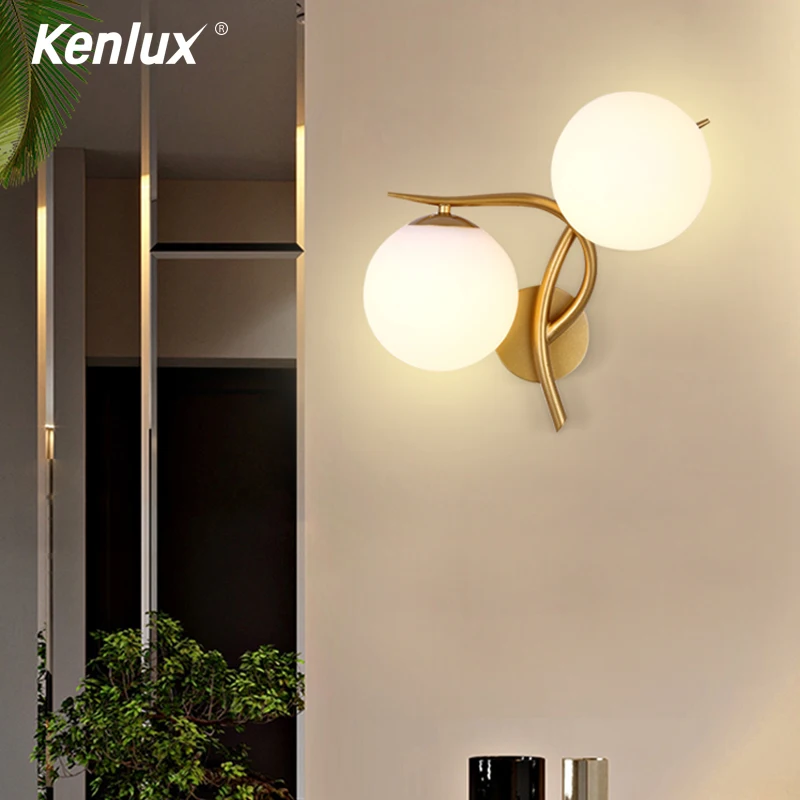 Роскошное бра настенная лампа стеклянный абажур для спальни дома гостиной