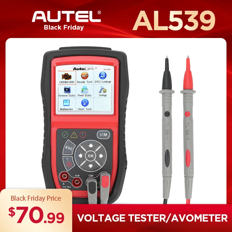 Autel Автоссылка AL539 автоматический считыватель кода OBDII Электрический тестовый инструмент AL539 OBD2 сканер Интернет обновление напряжения цепи старт тест er