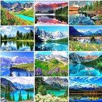 ruopoty 5d diy diamond painting mountain and river diamond mosaic sale landscape embroidery decor kits decorations for home