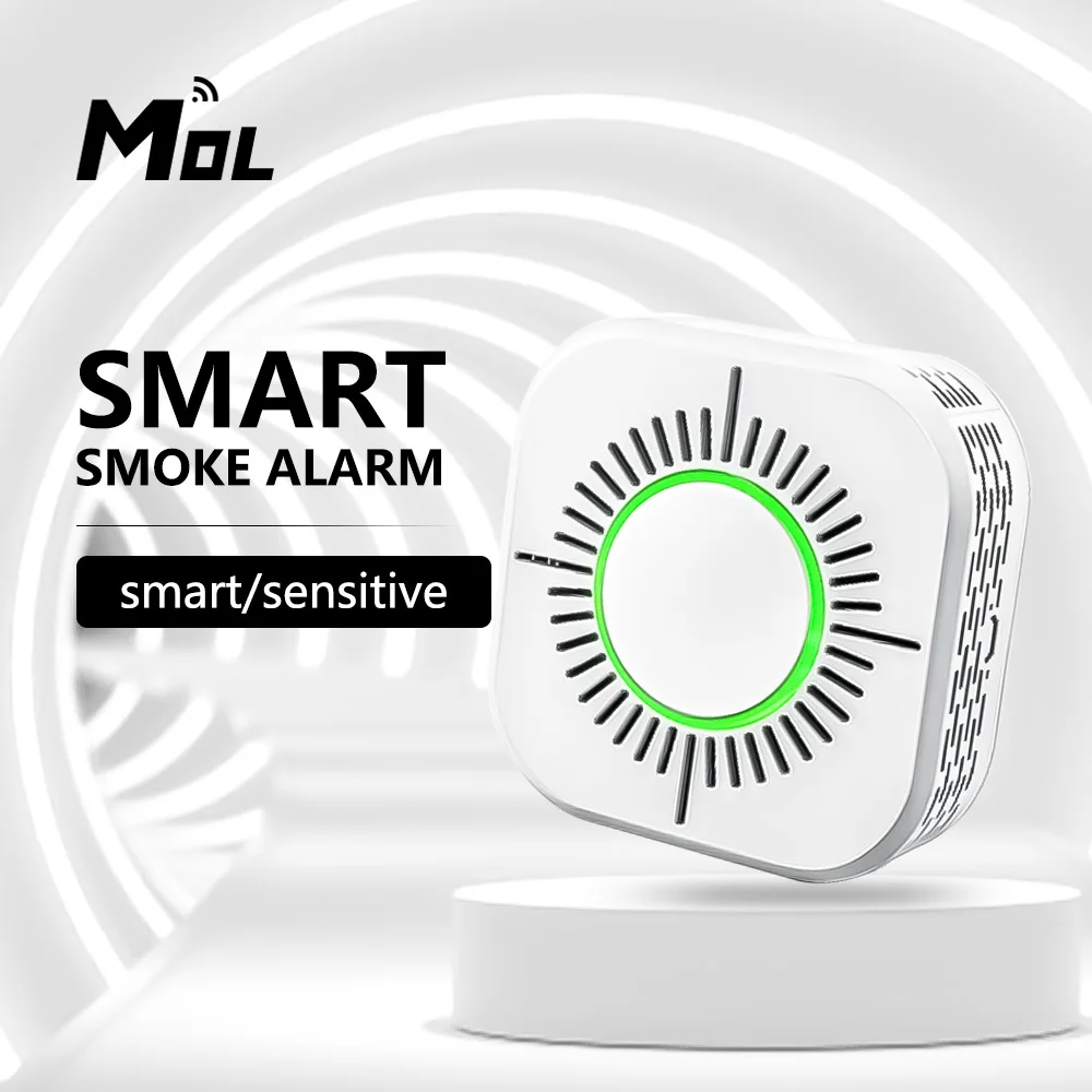 

MOL DIY Smoke Detector Wireless 433MHz Fire Security Protection Alarm Sensor for Smart Intelligent Home Automation