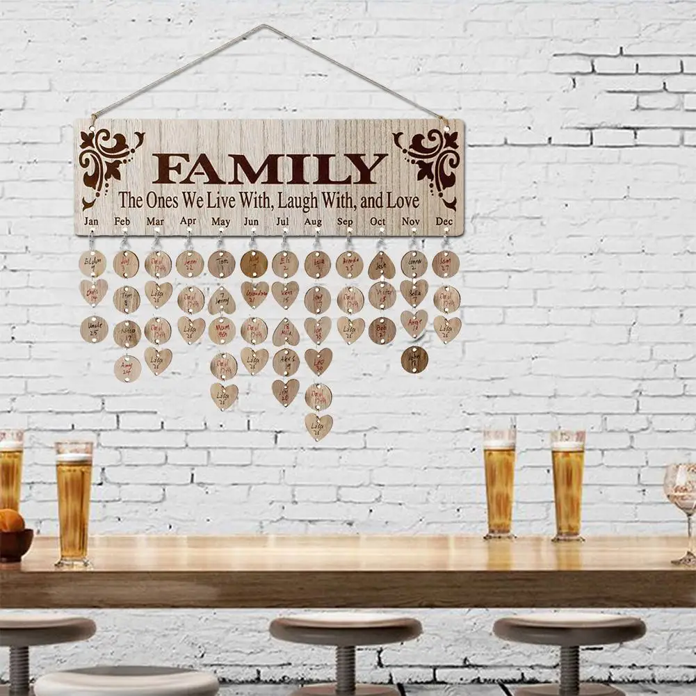 

Wooden Calendar Listing Family Birthday Reminder Birthday Tracker Important Dates Reminder Handmade DIY Home Decoration Gifts