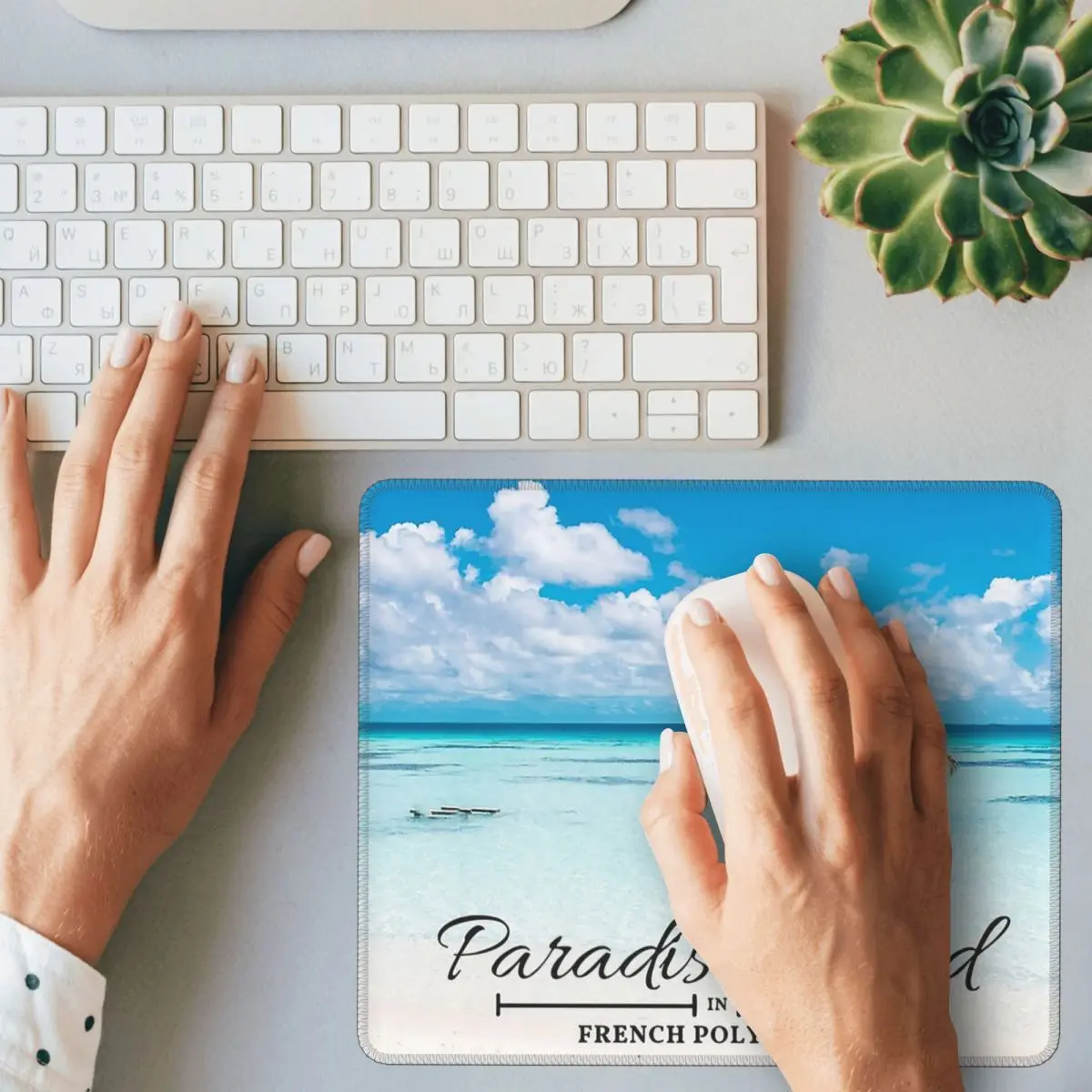 Коврик для мыши Paradise Island повседневный Настольный коврик пляжа с тропическим