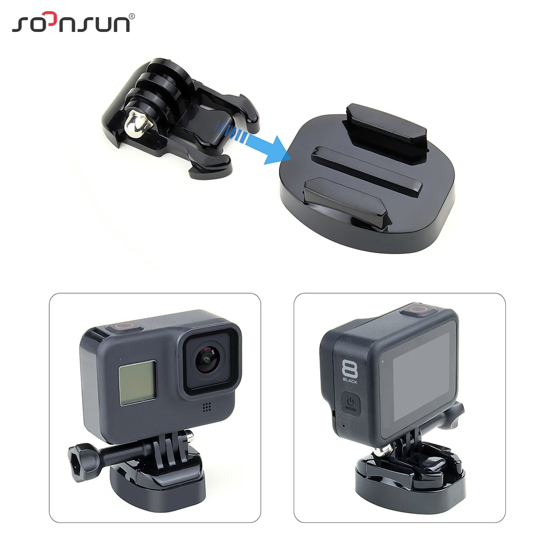 SOONSUN быстроразъемное крепление для штатива + Адаптер с 1/4 ''гайками GoPro Hero 9 8 7 6 5