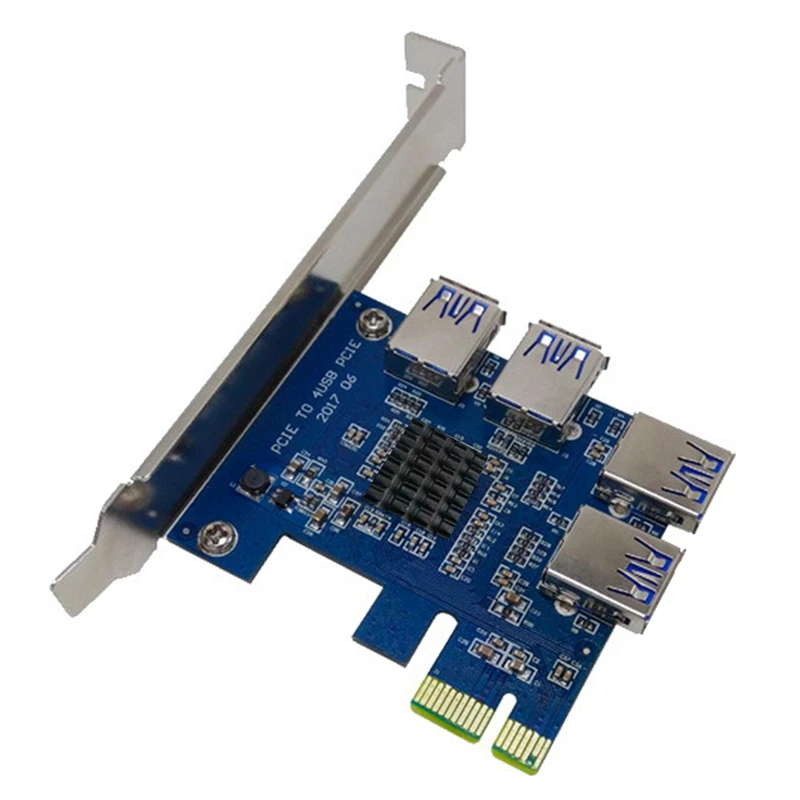

Плата PCI-E 1 для 4 PCI-E 1X к PCI-E 16X, плата расширения USB3.0 для майнинга BTC