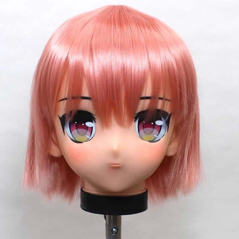

(KGM 28) Crossdressing Girl BJD Doll Handmade Female Resin Half Face Mask Cosplay Kigurumi Crossdresser Doll Transgender Mask