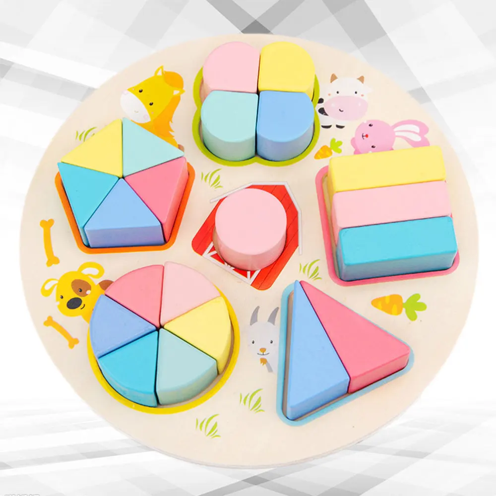

1 Set of 3D Puzzle Board Wooden Geometrical Shape Jigsaw Educational for Kids Children
