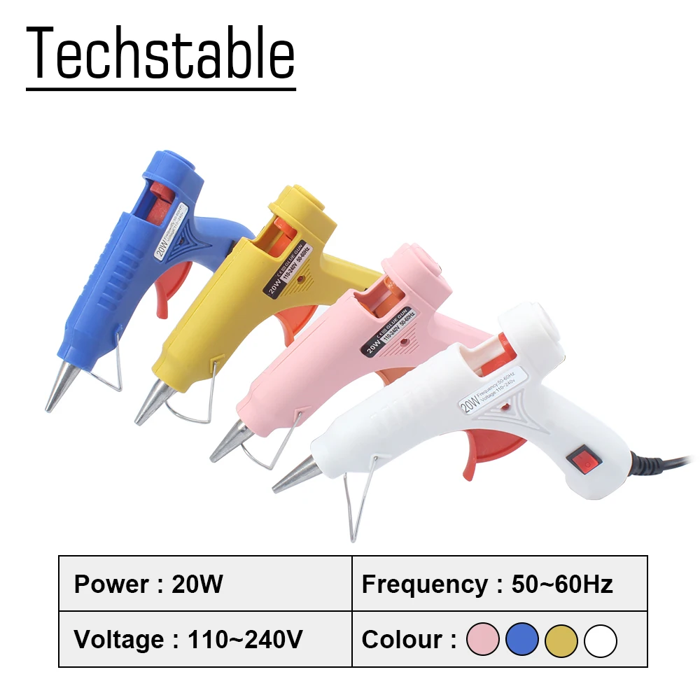 Термоклеевой пистолет с вилкой Стандарта ЕС/США 20 Вт 3 шт. см | Инструменты