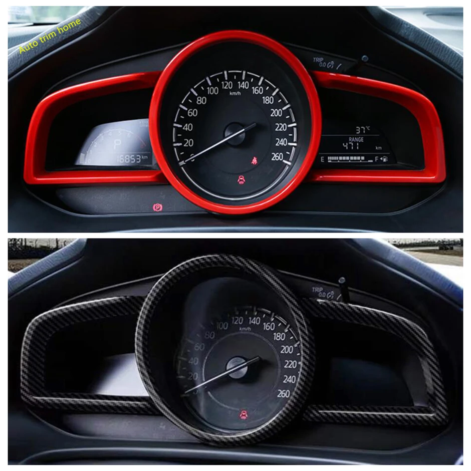 

Accessories Car-styling Dashboard Instrument Display Screen Cover Trim Fit For Mazda 3 2014 - 2018 ABS Red / Carbon Fiber Look