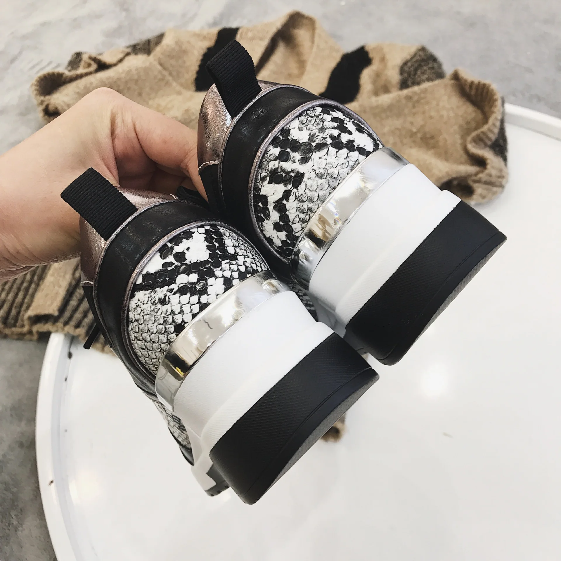 

2021 Women Wedges Sneakers Platform Casual Serpentine Breathable High Quality Non-Slip Comfortable Outdoor Sports Female Shoes