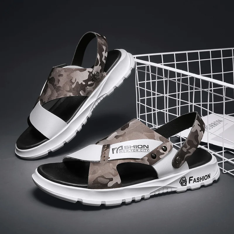 

2021 Fashion Men Summer Shoes Leisure Slippers Flip-Flops Comfortable Footwear Soft Sandal Men's Casual Retro Slippers Sandals