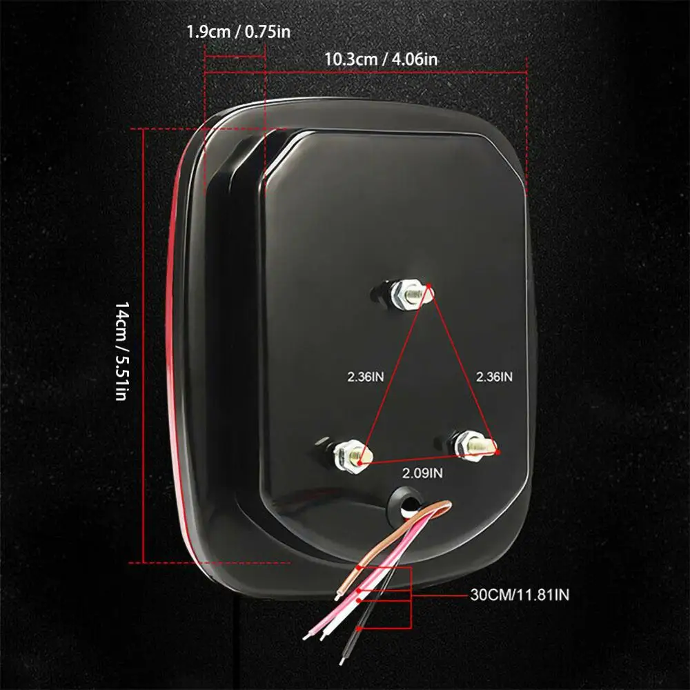 1 пара 16 светодиодов квадратный стоп-сигнал задний фонарь красный/белый два цвета