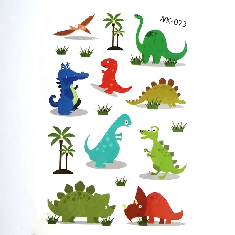 Временные татуировки Поддельные наклейка динозавра Водонепроницаемая
