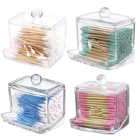 mordoa acrylic cotton swabs storage holder box portable transparent makeup cotton pad cosmetic container jewelry organizer case