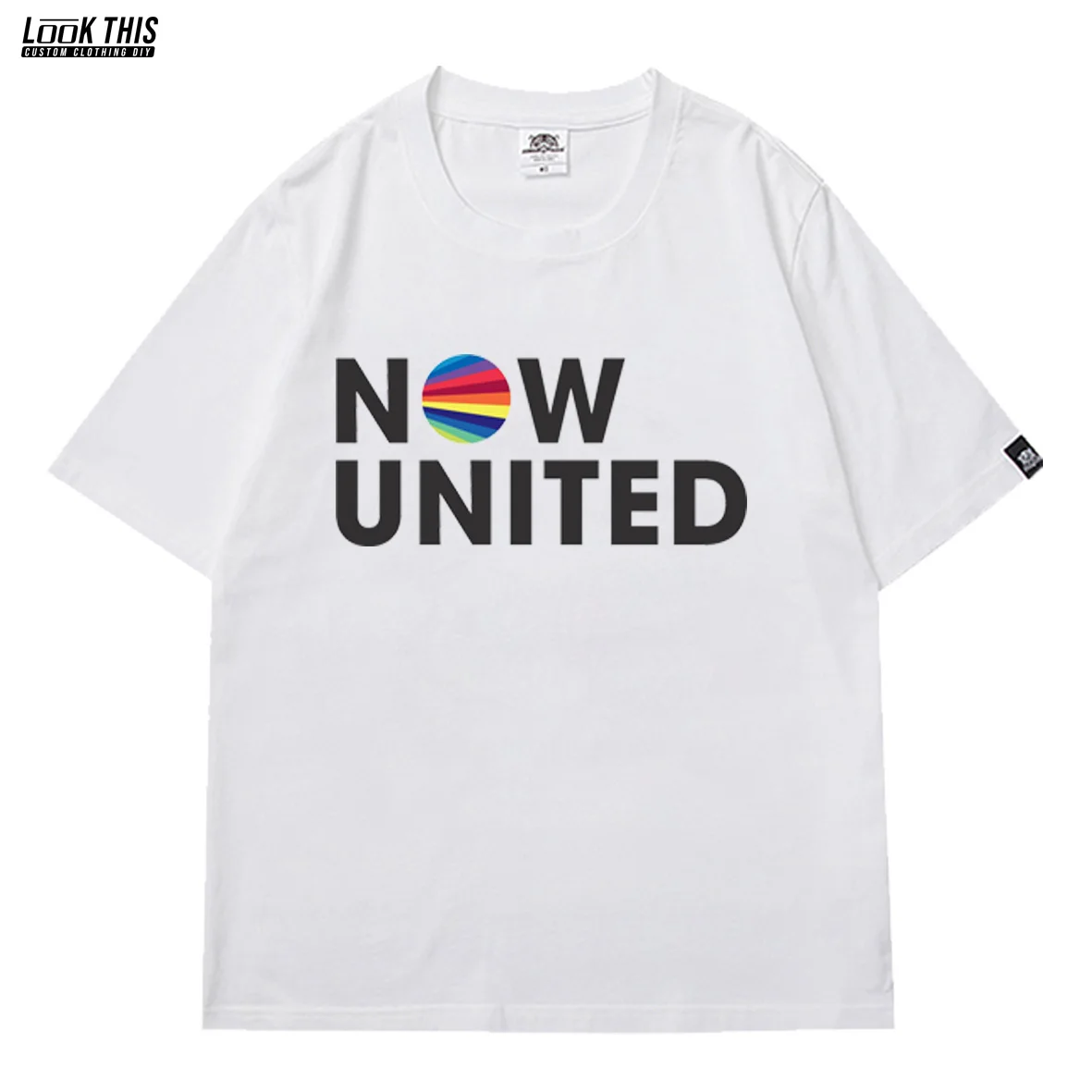 

NOW UNITED Printing Men's T Shirt Streetwear Short Sleeve T-shirts Men Unisex Tee Tops Funny Letter Graphic Oversized T-shirt