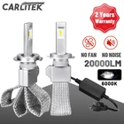 CARLITEK H1 H4 H11 H7 светодиодные лампы передних фар для авто H8 H9 9006 9005 Автомобильные фары 20000LM безвентиляторный HB3 HB4 автомобиля Универсальный Turbo газель лампочки на авто