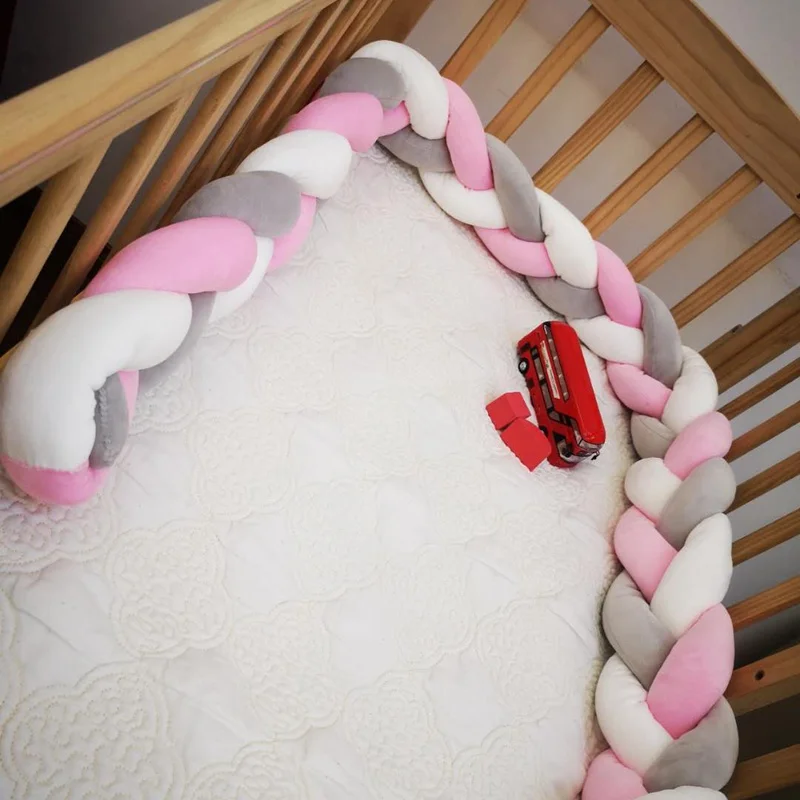 

1M/39.3 inch Bed Bumper For Newbaby Bumpers in the crib Kids For Newborn Infant Pillow Cushion Cot Room Knot Things Protector