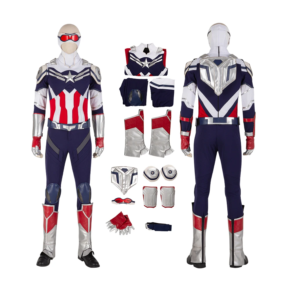 

The Falcon and The Winter Soldier Cosplay John Walker Costume Halloween Carnival Party Top Pants Suit for Adult Costume