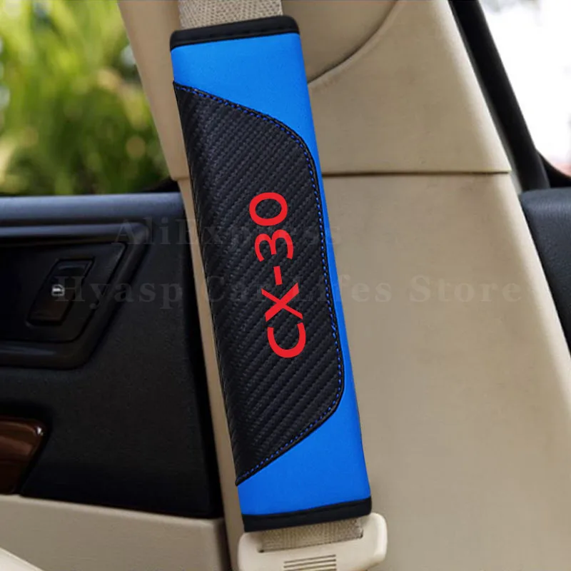 

Декоративный чехол для автомобильного ремня безопасности Mazda, украшение для ремня безопасности из углеродного волокна, с текстурой, наплеч...