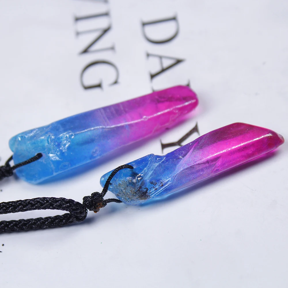 AP 1 шт. натуральное гальваническое покрытие розово-красный + синий подвески и