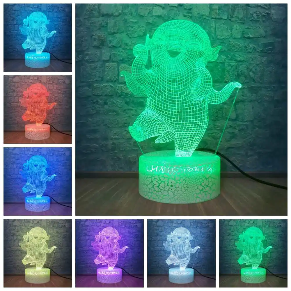 Wuba фигурка куклы из монстра Хант 3D светодиодный настольный светильник для детей