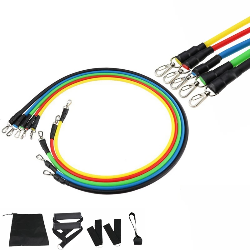 11 шт./компл. Эспандер для фитнеса тренировок Эспандеры латексные трубки педаль