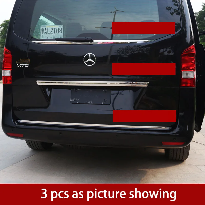 Lsrtw2017 из нержавеющей стали автомобиля задние двери планки для mercedes benz vito w447 - Название цвета: 4