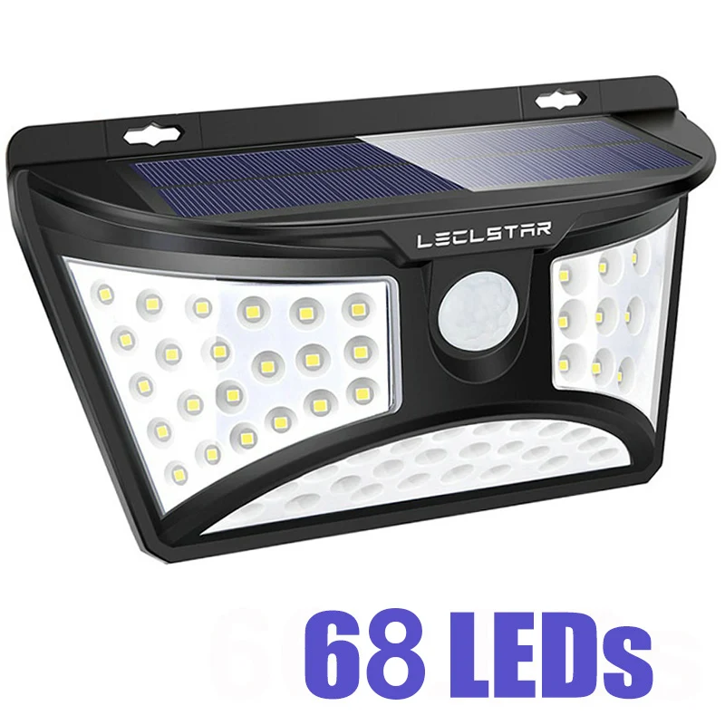 68 LED White Light Светодиодный Ночной светильник с датчиком движения на солнечной батарее, Ночной светильник, уличный водонепроницаемый настенный светильник для сада и дороги, ночной Светильник - Испускаемый цвет: 68 LED White Light