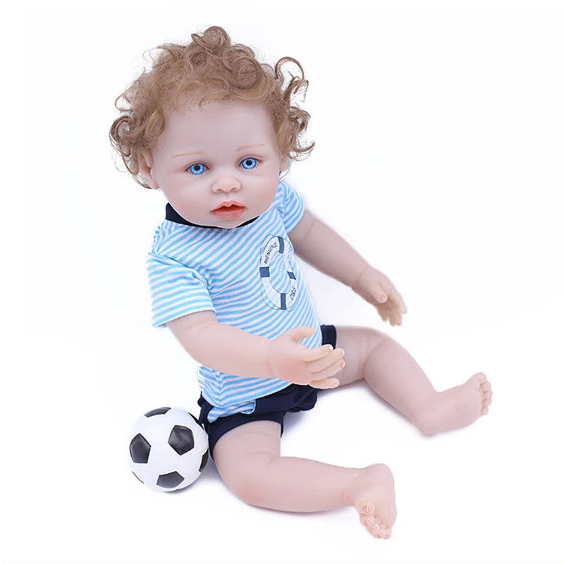 Полный силиконовый винил Reborn Реалистичная кукла куклы для младенцев 45 см Bebe