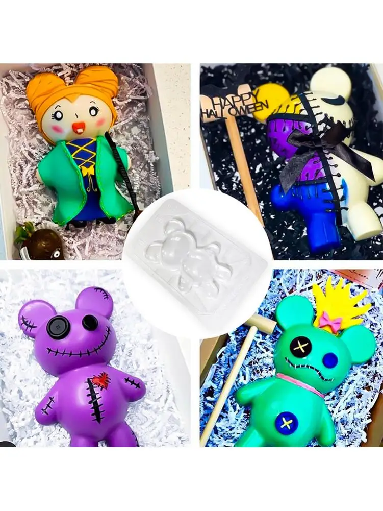 

DIY Baby Bear Chocolate Mold Large Size Breakable Innovative Bear Mousse Mold Easy To Clean Bear Gummy Mold For Cake Decoratin