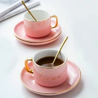 nordic style tea cups saucer spoon porcelain coffee mug royal creative coffee cup set luxury mate wedding taza ceramica barware