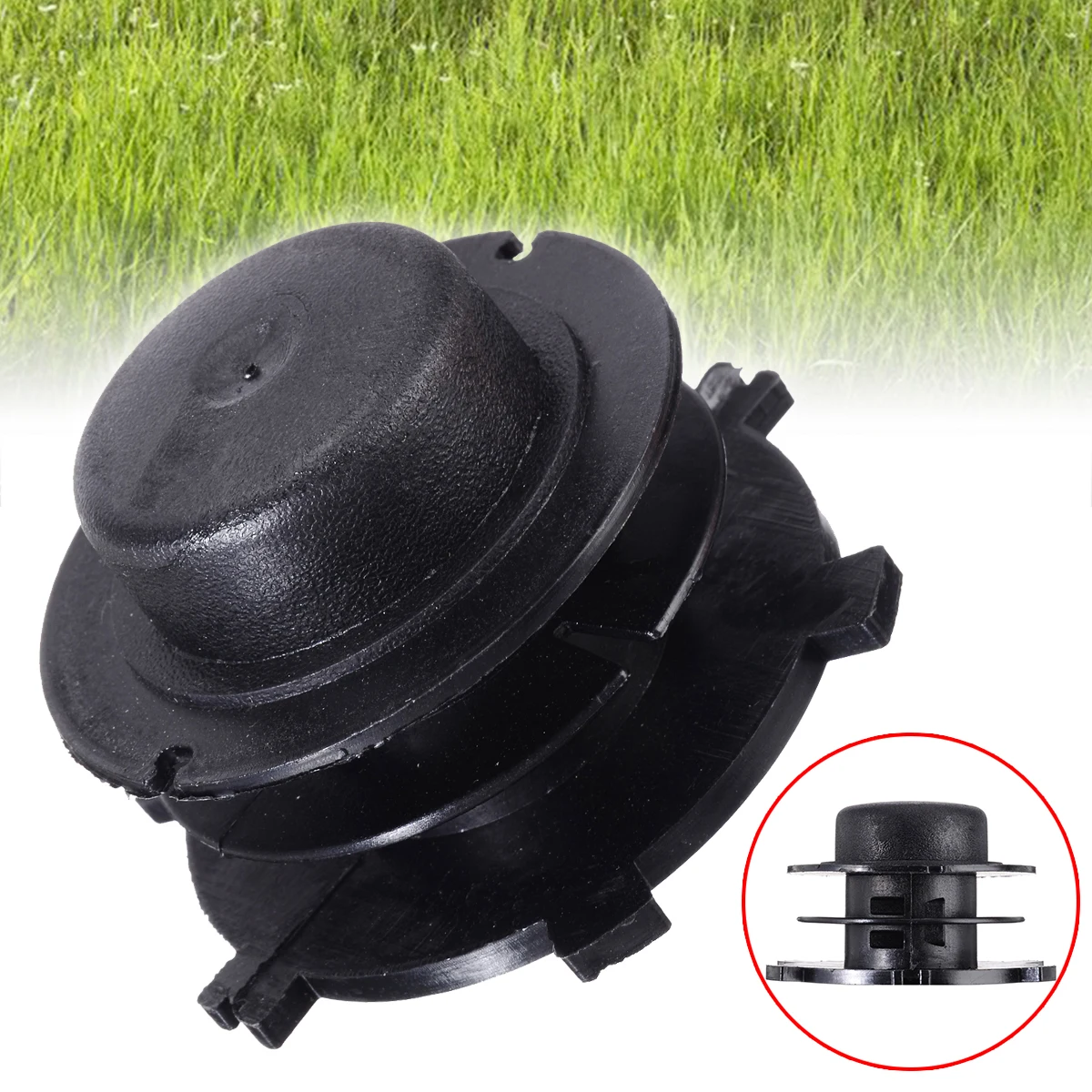 

1pc Trimmer Head Spool For Autocut 25-2 Replace 4002-713-3017 Black Tools Accessories String Trimmer Head Spool