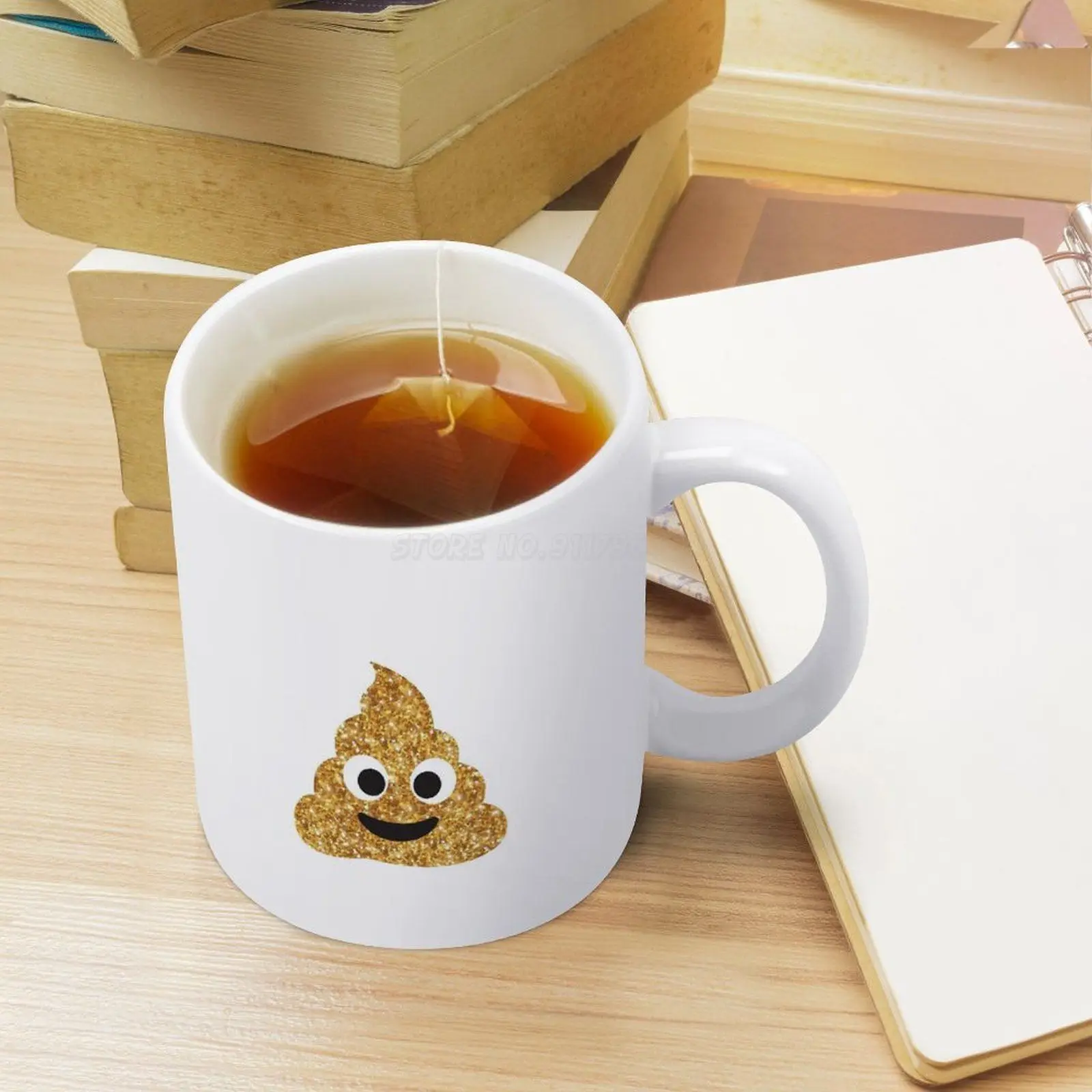 Забавная Веселая блестящая золотая кружка для отправки текста Vibes кофейные