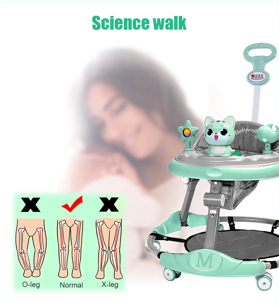 IMBABY ходунки для малышей 6-Регулировка скорости мульти-Функция с защитой от падений, анти-O-ноги Для мужчин и Для женщин ходунки для малышей Walker