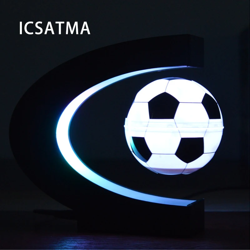 

Magnetic levitation LED C-shaped football light anti-gravity light novel ball light luminous football souvenir gift for fans