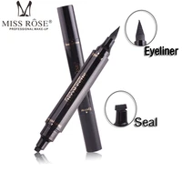 1pc double headed black eyeliner triangle seal 2 in 1 easy to dry and moisten waterproof eyes makeup eyeliner pencil