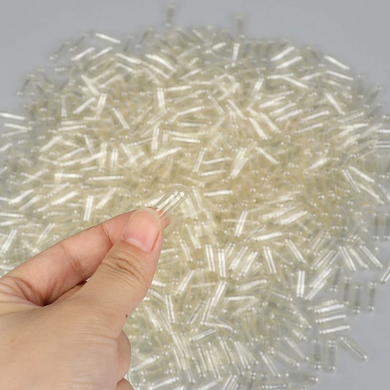 100/1000Pcs Empty Hard Gelatin Capsule Size 0# 1# 2# Clear Kosher Gel Medicine Pill Vitamins Empty Pill Capsule